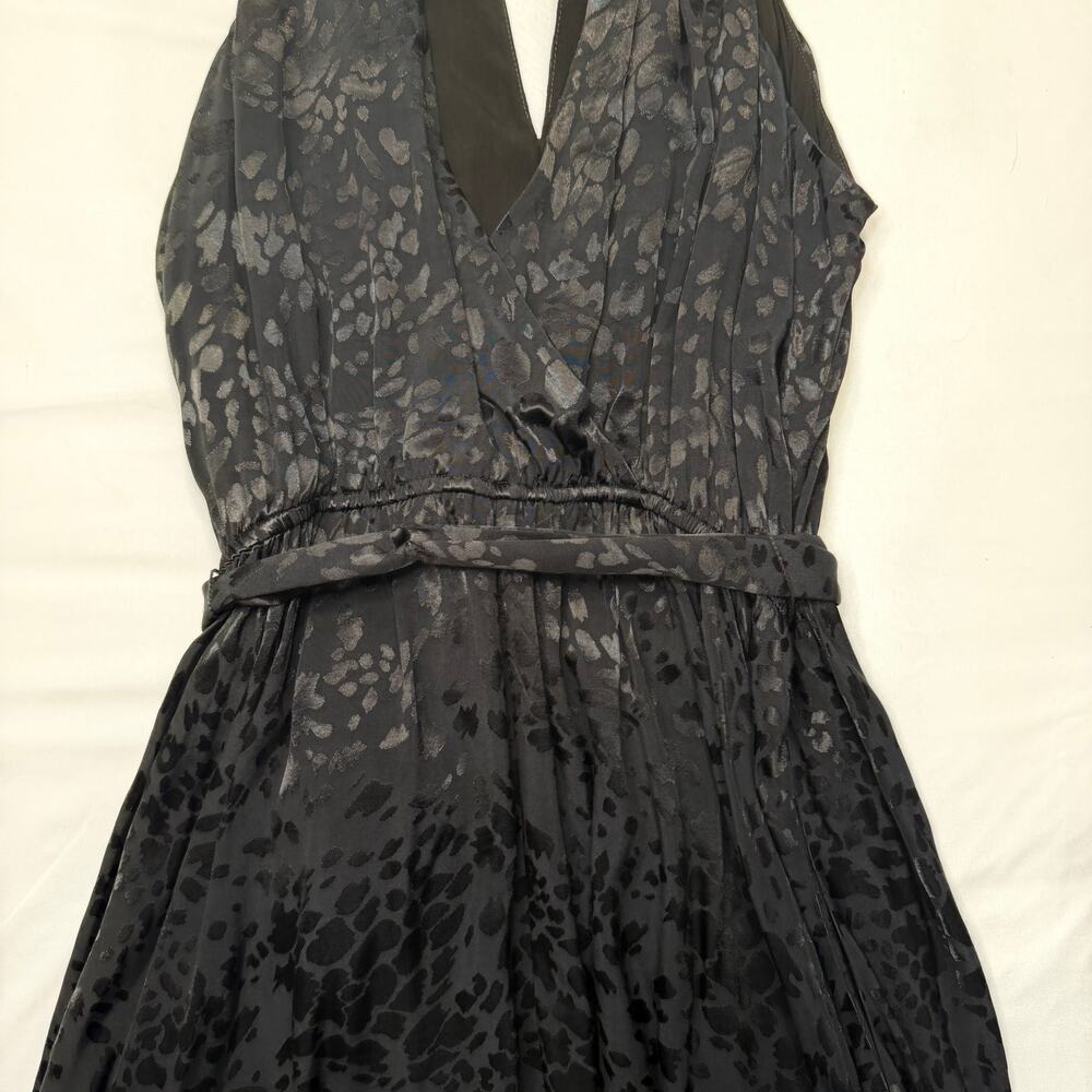 Anthropologie Halter Mini Dress XL Petite Black Jacquard Cocktail Party NWT - Picture 9 of 12